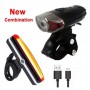 Купить Комплект из переднего и заднего велосипедных LED-фонарей с USB зарядкой и креплением на руль