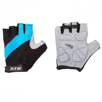 Перчатки STG летние с защитной гелевой прокладкой, застежка на липучке, мат. кожа+лайкра (размер ХL)