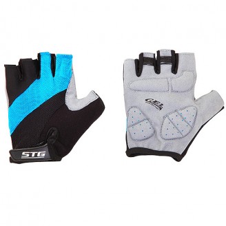 Перчатки STG летние с защитной гелевой прокладкой, застежка на липучке, мат. кожа+лайкра (размер М)