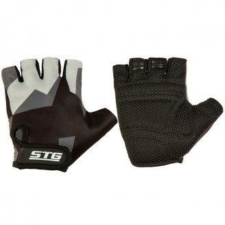 Перчатки STG летние с защитной прокладкой, застежка на липучке, размер L, серо/черные