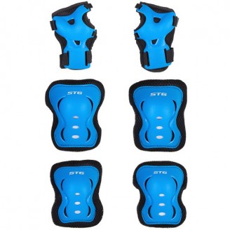 Защита детская STG YX-0317 комплект: наколенники, налокотник, защита кисти. синяя , размер S